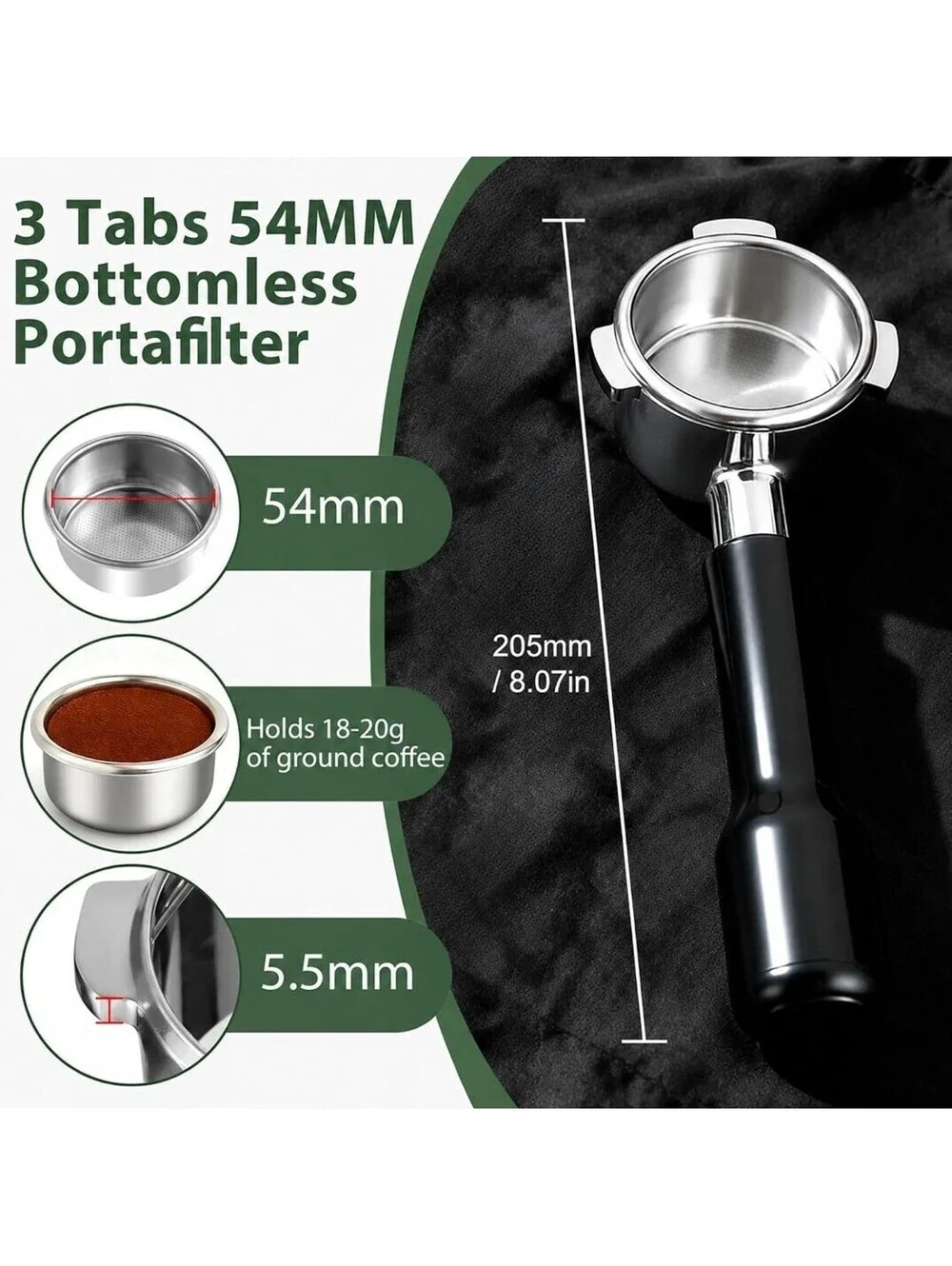 54mm Bottomless Portafilter Kit with WDT Tool for Breville Espresso Machines